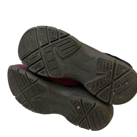 Lands End Women's Ankle Booties Size 8.5B Purple Suede and Nylon Faux Fur Trim - Picture 9 of 10